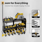 Spampur Power Tool Organizer Wall Mount with Charging Station, 15 Min Assembly & Maximum 420lb Load by Heavy Duty Metal, 8 Slots for Cordless Drill, Tool Battery Holder with 6 Outlet Power Strip - Image 4