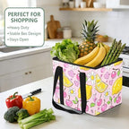 Trunk Organizer Collapsible Car Organizer with Handle Car Storage Box Bin for Groceries SUV Utility Tote Bag Portable Vehicle Container Lemon Cherry Pink - Image 5