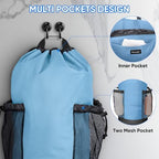 BALEINE 120L Laundry Bag Backpack, 900D Oxford Fabric Large Travel Laundry Bags with Shoulder Straps and 2 Mesh Pockets for College Dorm, Apartment, Laundromat (Blue, 120L) - Image 3