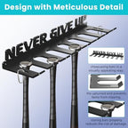 Baseball Bat Holder Wall Mount Softball Storage Hooks Metal Rack Hanger Fence on Wall Home and Field for Display Heavy Duty Steel Organizer Hanging Sports Equipment Holds 14 Bats Never Give UP - Image 5