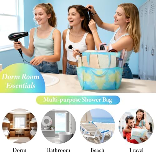 Mesh Shower Caddy Portable - 9 Pockets, Shower Bag for Dorm Room Camping - Image 2