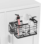 Hair Tool Organizer - Black Steel Wall Mounted Hair Dryer Holder with Removable Basket, 10.62"L x 4.33"W x 6.69"H, Ideal for Small Bathrooms - Image 4