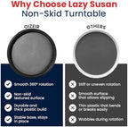 Oizeir 10 Inch Lazy Susan (Set of 4) - Non-Skid Turntable for Cabinet to Maximize Storage and Simplify Accessibility in Kitchen, Bathroom, and Pantry Spaces (Black) - Image 7