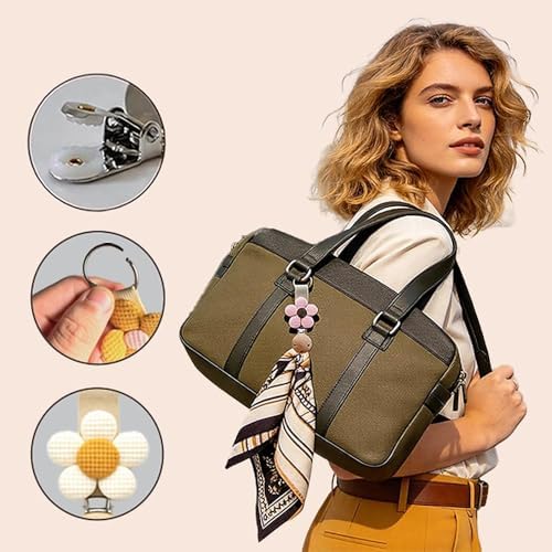 4 Pcs Flower Hat Clip for Travel on Bag Wide Brim Hat Holder for Luggage Backpack Cute Wooden Travel Essentials for Women Beach Vacation Cruise Ship Accessories - Image 4