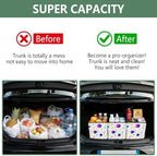 Trunk Organizer Collapsible Car Organizer with Handle Car Storage Box Bin for Groceries SUV Utility Tote Bag Portable Vehicle Container White Star Planet Comet Rainbow - Image 4