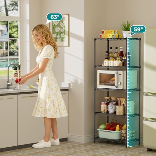 SINGAYE 5 Metal Shelves Wire Shelving Storage Shelf Adjustable Unit Pantry - Image 4