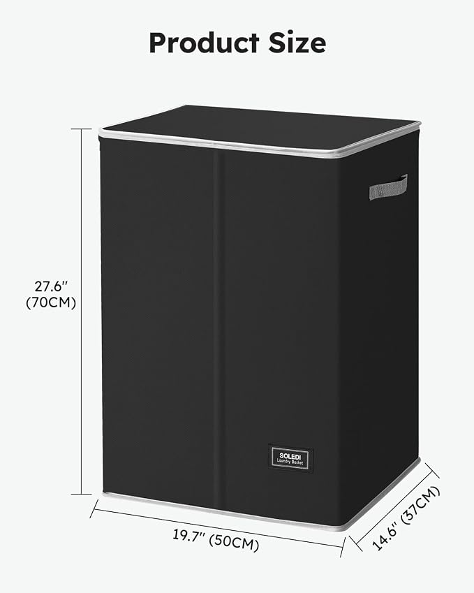 SOLEDI 130L Laundry Hamper with Lid, Large Collapsible Laundry Basket - Image 7
