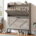 Nicetree Shoe Storage Cabinet with 2 Flip Drawers, Entryway Organizer, Gray by Nicetree