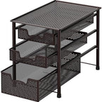Simple Houseware Stackable 3 Tier Sliding Basket Organizer Drawer, Bronze by SimpleHouseware