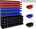 90Pcs Wall Mounted Storage Organizer Bins with Rack, Nuts, Bolts, and Hardware for Screws, Nails, Beads,Small Parts (Red, Blue, Black) - Shop,Garage Tool Storage Solution - Image 4