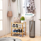 viewcare Small Shoe Rack, 3-Tier Shoe Rack for Entryway, Bamboo Wood Shoe Shelf for Closet & Hallway, Long 17.2IN | Beautiful | Functional | Sturdy | Durable - Image 3