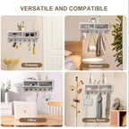 Key Holder Wall Mount with Mail Organizer, 6 Hooks & Shelf, White - Image 5