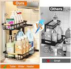 REALINN Under Sink Organizer, 2 Pack Height Adjustable Under Sink Organizers and Storage, 2 Tier Pull Out Drawer Cabinet Storage for Kitchen Bathroom - Image 5