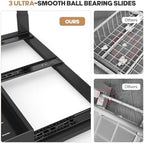 1 Pack Expandable Under Sink Organizers And Storage With Upgrade Ball-Bearing Slide Tracks,2-Tier Pull Out Under Cabinet Organizer Height Adjustable,Slide Out Under Sink Drawers-Black(Patent Pending) - Image 5