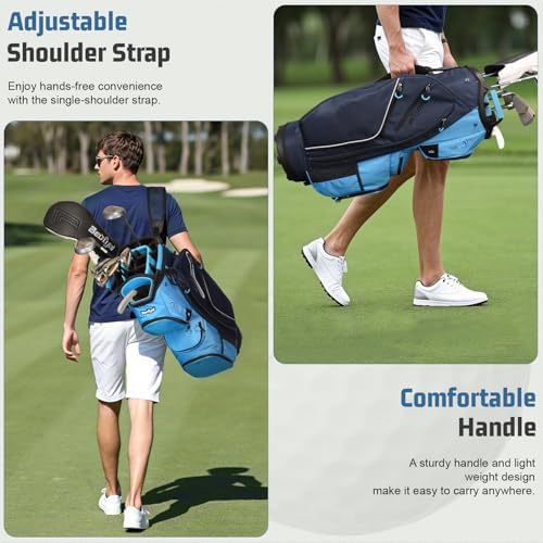 15 Way Golf Cart Bag with Organizer Top, Golf Club Cart Bag for Men - Image 4