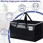 StorageRight Moving Bags, Moving Boxes, 93L 10-Pack Sotrage Bags, Black - Image 4