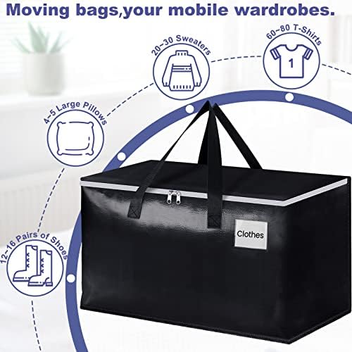 StorageRight Moving Bags, Moving Boxes, 93L 10-Pack Sotrage Bags, Black - Image 4