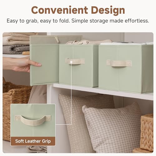 StorageWorks Closet Storage Bins, Light Green, Large, 3-Pack - Image 6