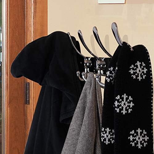 Dseap Coat Rack Wall Mounted - 5 Tri Hooks, Heavy Duty, Stainless Steel, Metal Coat Hook Rail for Coat Hat Towel Purse Robes Mudroom Bathroom Entryway,Chromed - Image 3