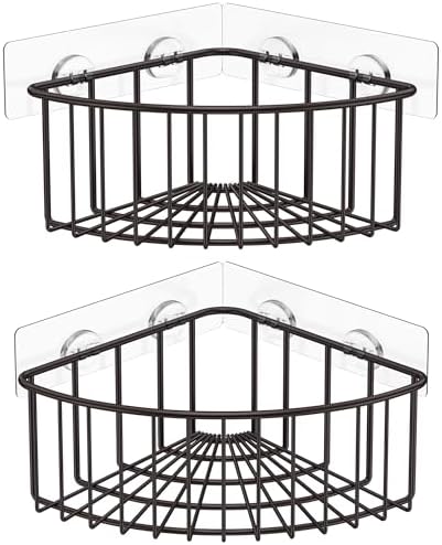 SMARTAKE 2-Pack Corner Shower Caddy Deep Basket, SUS304 Stainless Steel by SMARTAKE