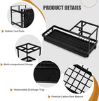 Toothbrush Holders Toothpaste Organizer Bathroom Accessories, Matte Black (Pack of 2) - Image 4