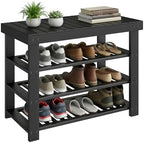 SONGMICS Shoe Rack Bench, 4 Tier Bamboo, 11.3 x 27.6 x 20.5 Inches by Unknown