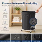 150L Large Capacity Rolling Laundry Basket Hamper with Wheels, Clothes hamper and Removable Bag for Home, Laundry Room, Bedroom, Bathroom, Apartment, Dorm - Image 5