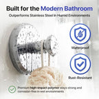 HOME SO Suction Cup Hooks for Shower & Bathroom Towel Holder 2-Pack Chrome - Image 3