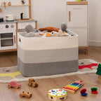 OIAHOMY Blanket Basket Laundry Basket Dog Toy Basket 108L Gradient Grey - Image 2