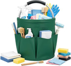 Cleaning Caddy with Handle, 17L Foldable Storage Basket, Heavy Duty 600D Oxford Cloth Organizer, Portable Supply Bag, Multi-Purpose Supplies Caddy for Home, Bathroom, Kitchen, Garden - dark green by Unknown