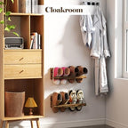 Nisorpa 20 Inches Wall Mounted Shoe Rack, Rustic Burnt Wood, 2 Pack - Image 6