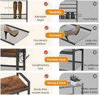 5 Tier Shoe Rack, Shoe Rack for Entryway with Hook, Shoe Organizer with Adjustable Mesh Shelves, Metal Shoe Storage, Closet, Bedroom Living Room Garage - Image 5