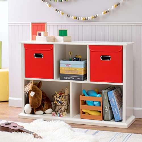 Closet Organizers Fabric Storage Bins With Lids Collapsible Cube Storages Organizer Basket With Handles,Storage Boxes for Clothes Storage,Office,Toys,3 Pack,（Red - Image 4
