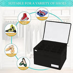 Luvhomee Shoe Storage Organizer, Fits 16 Pairs, Large Shoe Organizer Box for Closet, Clear Foldable Shoes Containers w/Bottom Support, Space Saving Shoe Cubby Storage Boxes w/Reinforced Handles, Black - Image 3