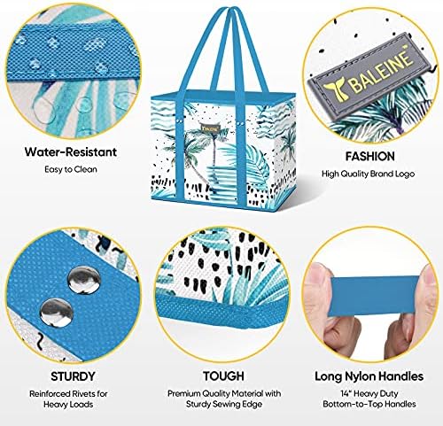 BALEINE 6PK Reusable Grocery Bags, Heavy Duty Shopping Tote Bag - Image 3