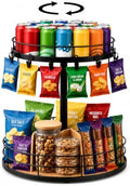 2 Tier Snack Organizer Lazy Susan with Chip Clips by Holoith