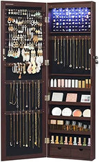 SONGMICS 6 LEDs Mirror Jewelry Cabinet, 47.2-Inch Tall, Lockable by Unknown