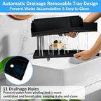 Bathroom Counter Organizer, Black Silicone Toothbrush Holders for Bathrooms Organizer Countertop with 3PCS Qtip Holder, Toothbrush and Toothpaste Holder for Bathroom Organization Storage Vanity - Image 7