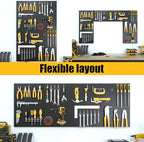 Spampur Peg Board, 8 Pack Metal Pegboard Panels with 50 Hooks - Image 5