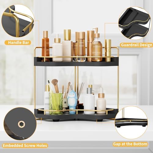 2-Tier Corner Bathroom Counter Organizer, Larger Size - Image 4