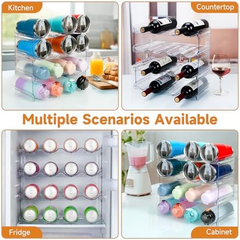 spospo Water Bottle Organizer 4 Tier Large Compartment Water Bottle Holder - Image 6