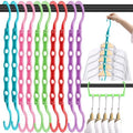 DUCOO Space Saving Hangers 10 Pack, Heavy Duty Magic Cascading Hanger Organizer with 5 Enclosed Anti-Slip Holes, Closet Organizers and Storage for Clothes, College Dorm Room Essentials, Multicolor by Unknown