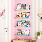 upsimples 4 Pcs 15" Iridescent Acrylic Shelves for Wall Decor and Display - Image 2