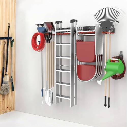 EVERHANGER Garage Tool Storage Organizer, Wall Mount Garden Tool Rack - Image 7