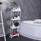 Sooyee 4 Tier Slim Rolling Cart, Utility Storage Cart with Wheels,White - Image 5