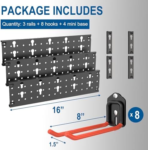 Wallmaster Wall Mount Garage Tool Storage Rack Folding Chair Hangers - Image 4