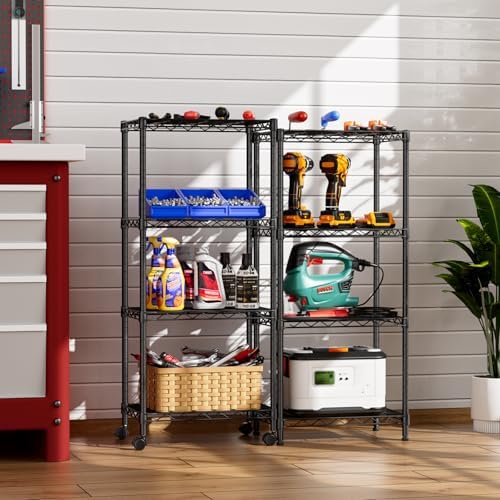 SINGAYE Small Wire 4 Adjustable Shelves Pantry Metal Shelf Floor Organizer - Image 2