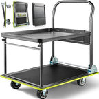 Heavy Duty Push Cart Dolly (700 lbs), 2 Tier Foldable Platform Hand Truck by Giovent%C3%B9