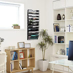EASEPRES 10 Pocket Mesh Hanging Wall File Organizer, Wall Mounted Mail Paper Document Folder Holder, Clipboard Storage Organization Magazine Rack with Nametag Label for Office Home School, Black - Image 6
