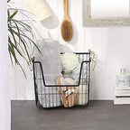 DII Metal Wire Utility Storage Bin, Large Rectangle, 13x10x11", Black/Gold - Image 4